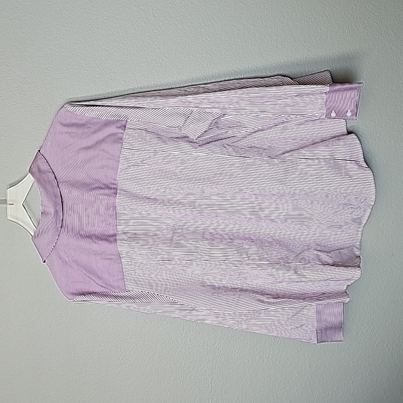 Lane Bryant Office purple striped long sleeve button down NWT size 26 - Picture 6 of 7